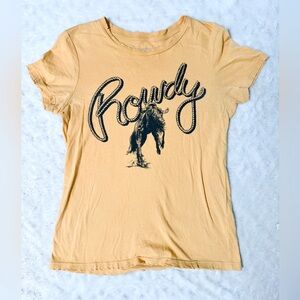 BANDIT BRAND Howdy Rope Rodeo Horse Distressed Hem Graphic Tee Shirt